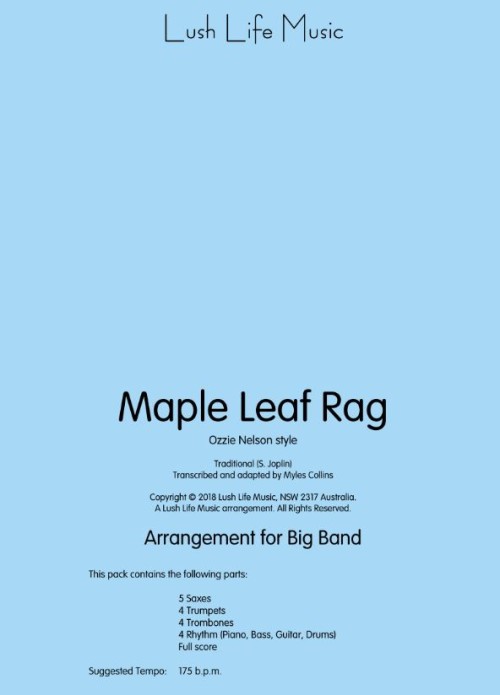 Maple Leaf Rag (Jazz Ensemble - Score and Parts)